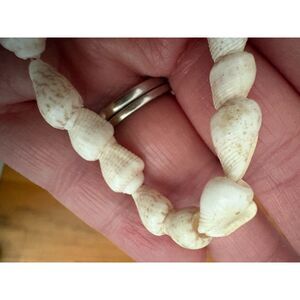 VINTAGE Shell Necklace with Metal Barrel Clasp Bohemian Beachy Style